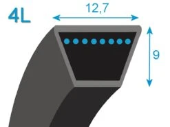 Courroie Motoculture Trapézoïdale 13mm X 2717,8mm Ext. (4L107)